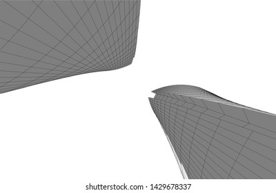 Abstract modern architecture building 3d