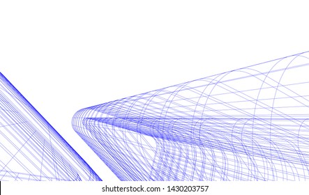 Abstract modern architecture building 3d