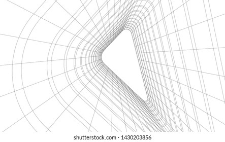 Abstract modern architecture building 3d