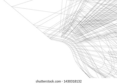 Abstract modern architecture building 3d