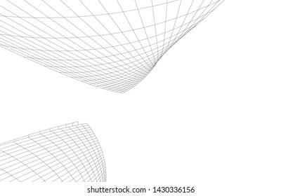 Abstract modern architecture building 3d