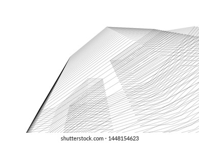 Abstract modern architecture building 3d illustration