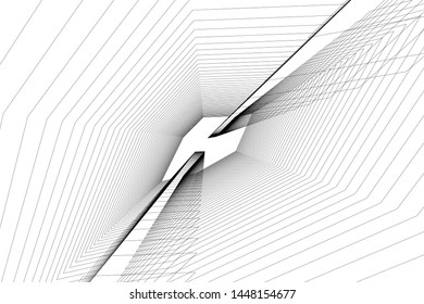 Abstract modern architecture building 3d illustration