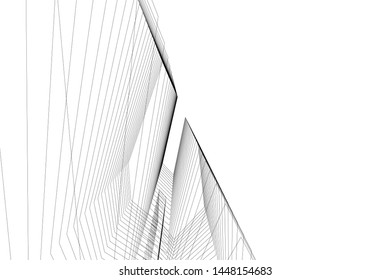Abstract modern architecture building 3d illustration