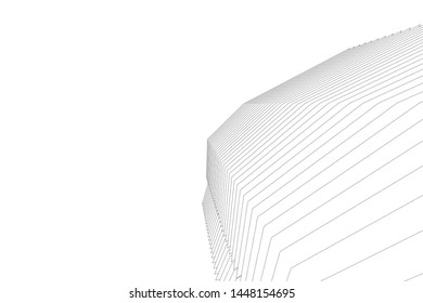 Abstract modern architecture building 3d illustration