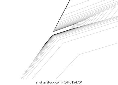 Abstract modern architecture building 3d illustration