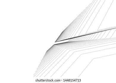 Abstract modern architecture building 3d illustration