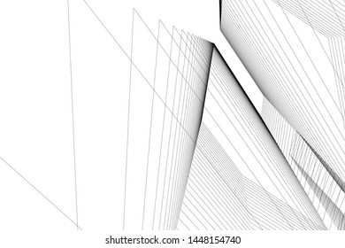 Abstract modern architecture building 3d illustration