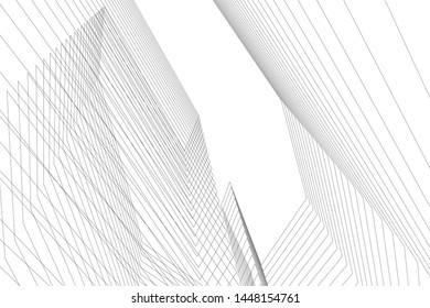 Abstract modern architecture building 3d illustration