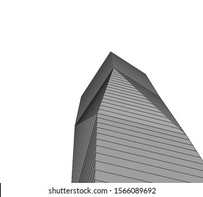 Abstract modern architecture building 3d