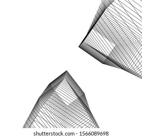 Abstract modern architecture building 3d