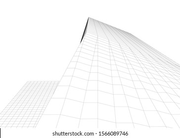 Abstract modern architecture building 3d