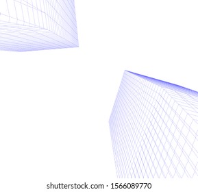Abstract modern architecture building 3d