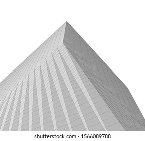 Abstract modern architecture building 3d