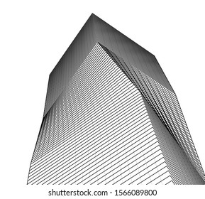 Abstract modern architecture building 3d