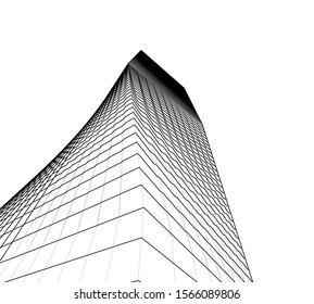 Abstract modern architecture building 3d