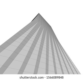Abstract modern architecture building 3d