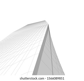 Abstract modern architecture building 3d