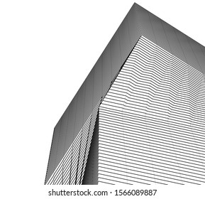 Abstract modern architecture building 3d
