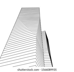 Abstract modern architecture building 3d