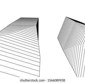 Abstract modern architecture building 3d