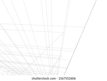 Abstract modern architecture building 3d
