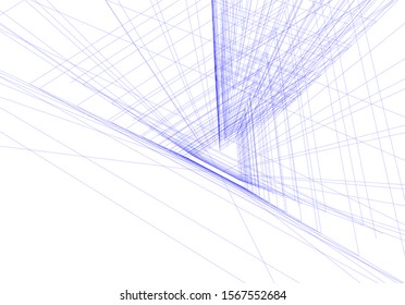 Abstract modern architecture building 3d