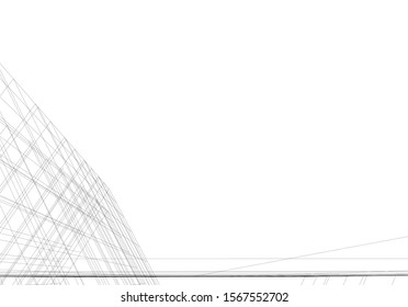 Abstract modern architecture building 3d