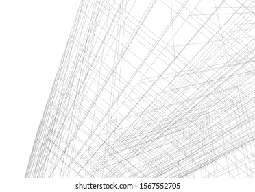 Abstract modern architecture building 3d
