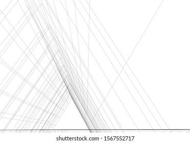 Abstract modern architecture building 3d