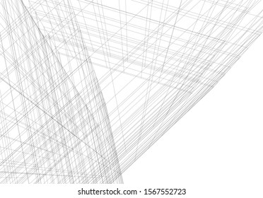 Abstract modern architecture building 3d