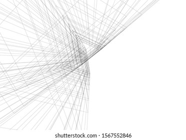 Abstract modern architecture building 3d