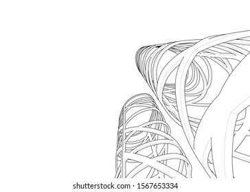 Abstract modern architecture building 3d