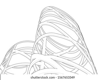 Abstract modern architecture building 3d