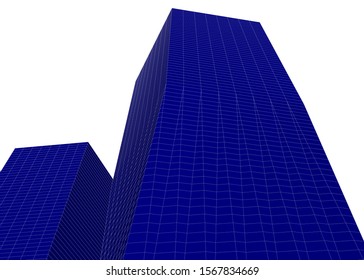 Abstract modern architecture building 3d