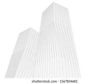 Abstract modern architecture building 3d