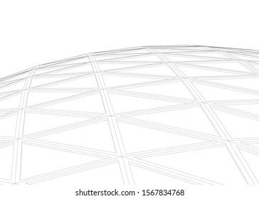 Abstract modern architecture building 3d