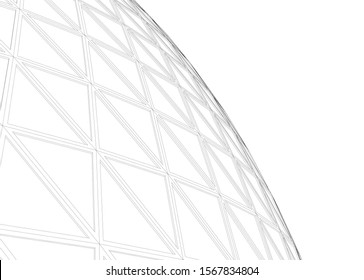 Abstract modern architecture building 3d