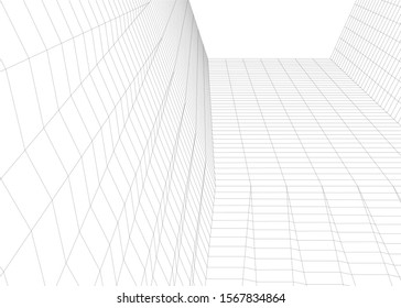 Abstract modern architecture building 3d