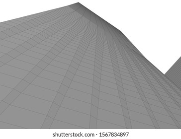 Abstract modern architecture building 3d