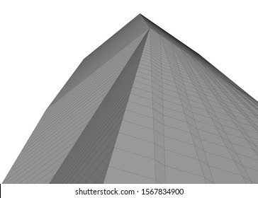 Abstract modern architecture building 3d