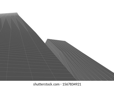 Abstract modern architecture building 3d
