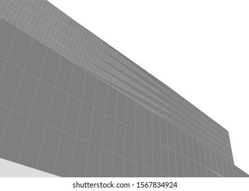 Abstract modern architecture building 3d
