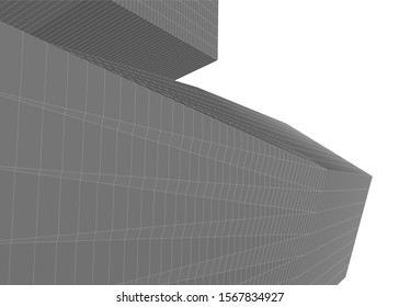 Abstract modern architecture building 3d