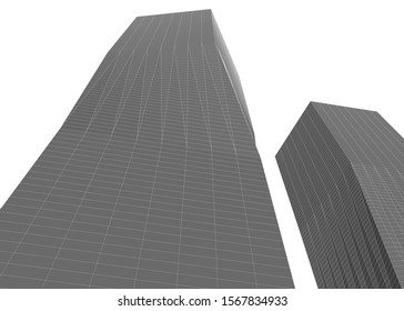 Abstract modern architecture building 3d