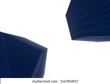 Abstract modern architecture building 3d