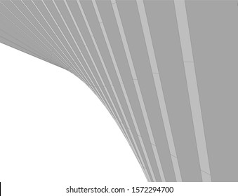 Abstract modern architecture building 3d