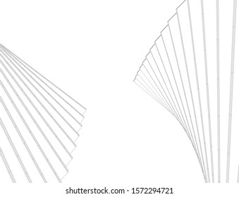 Abstract modern architecture building 3d