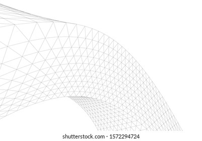Abstract modern architecture building 3d