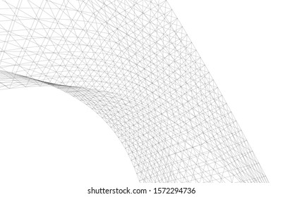 Abstract modern architecture building 3d